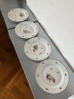 4 Nymphenburg Porzellan fines Brot / Salat Teller ´Korb`